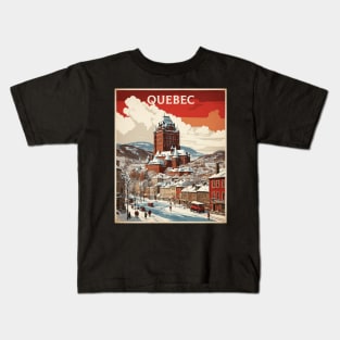 Quebec Canada Vintage Poster Tourism Kids T-Shirt